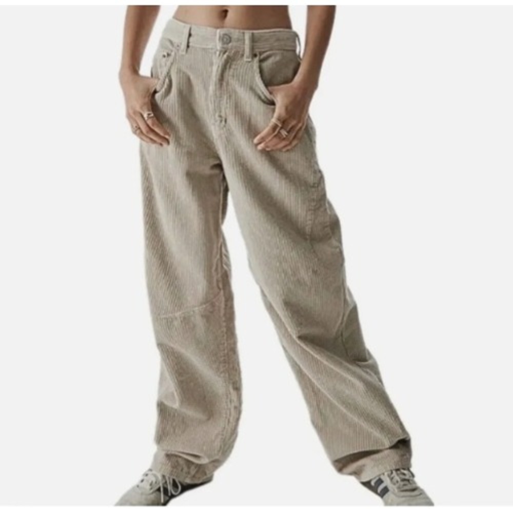 BDG Urban Outfitters High-Rise Baggy Corduroy Pants Beige Women 29 Wide Wale